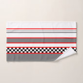 Klassieke ras met zwart wit rood en grijs bad handdoek (Handdoek)