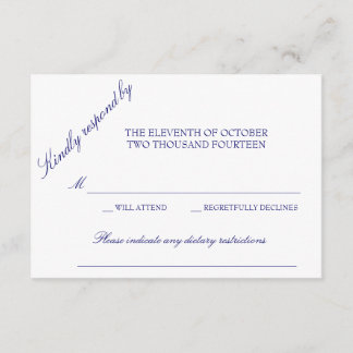 Klassieke reactiekaart RSVP kaartje