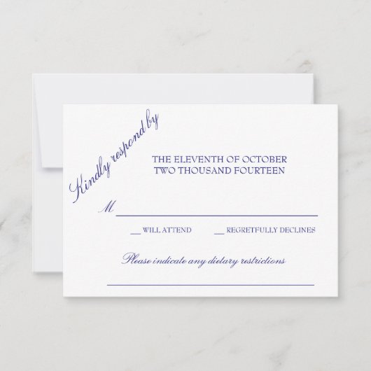 Klassieke reactiekaart RSVP kaartje (Voorkant)