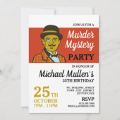 Klassieke rechercheur, Murder Mystery Birthday Par Kaart (Voorkant)