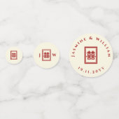 Klassieke rechthoek dubbel geluk Chinees huwelijk Confetti (Achterkanten)