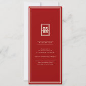 Klassieke rechthoek dubbel geluk Chinees huwelijk Kaart (Achterkant)