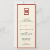 Klassieke rechthoek dubbel geluk Chinees huwelijk Kaart (Voorkant)