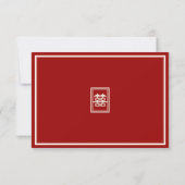 Klassieke rechthoek dubbel geluk Chinees huwelijk Kaart (Achterkant)