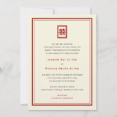 Klassieke rechthoek dubbel geluk Chinees huwelijk Kaart (Voorkant)