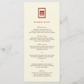 Klassieke rechthoek dubbel geluk Chinees huwelijk Menu (Voorkant)