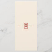 Klassieke rechthoek dubbel geluk Chinees huwelijk Menu (Achterkant)