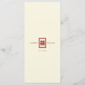 Klassieke rechthoek dubbel geluk Chinees huwelijk Menu (Achterkant)