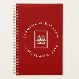 Klassieke rechthoek dubbel geluk Chinees huwelijk Planner