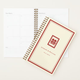 Klassieke rechthoek dubbel geluk Chinees huwelijk Planner