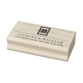 Klassieke rechthoek dubbel geluk Chinees huwelijk Rubberstempel