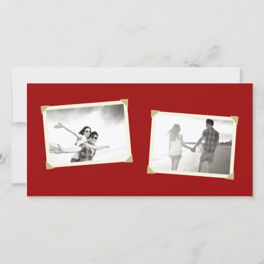 Klassieke rechthoek dubbel geluk Chinees huwelijk Save The Date (Achterkant)