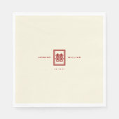 Klassieke rechthoek dubbel geluk Chinees huwelijk Servetten (Voorkant)