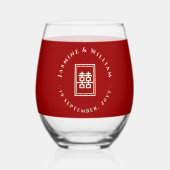 Klassieke rechthoek dubbel geluk Chinees huwelijk Wijnglas Zonder Voet (Voorkant)