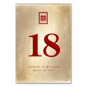 Klassieke Rechthoek Dubbele Xi Gouden Chinese Brui Kaart (Voorkant)