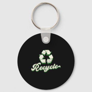 Klassieke recycle recycling aarde dag mannen vrouw sleutelhanger
