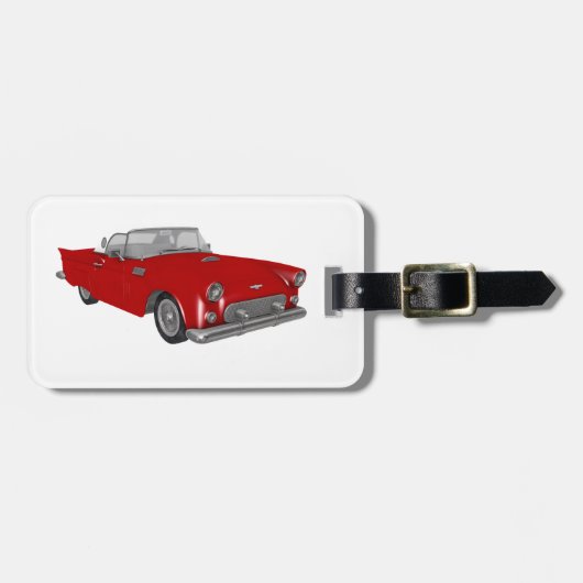 Klassieke Red 50's auto Bagagelabel (Voorkant horizontaal)