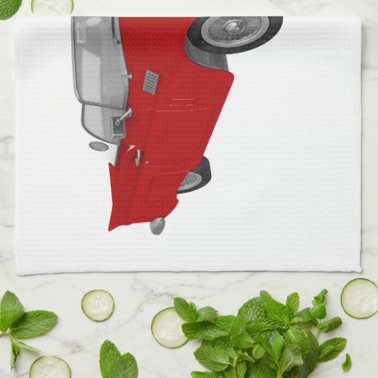 Klassieke Red 50's auto Theedoek (Gevouwen)