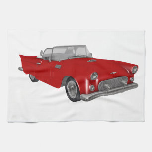 Klassieke Red 50's auto Theedoek
