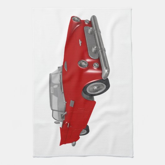 Klassieke Red 50's auto Theedoek (Verticaal)