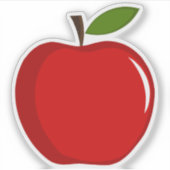 Klassieke Red Apple Teacher Sticker (Voorkant)