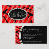 Klassieke Red & Black Hair Salon Tools Visitekaartje (Voorkant / Achterkant)