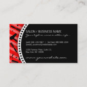 Klassieke Red & Black Hair Salon Tools Visitekaartje (Achterkant)