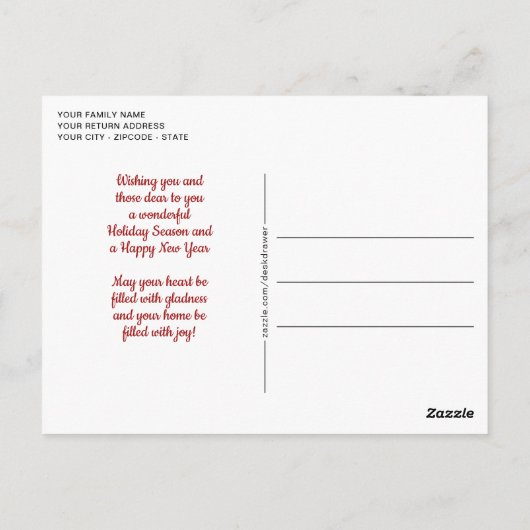 Klassieke Red Blue White Pset Pattern Holiday Briefkaart (Achterkant)