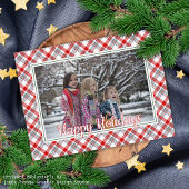 Klassieke Red Blue White Pset Pattern Holiday Briefkaart