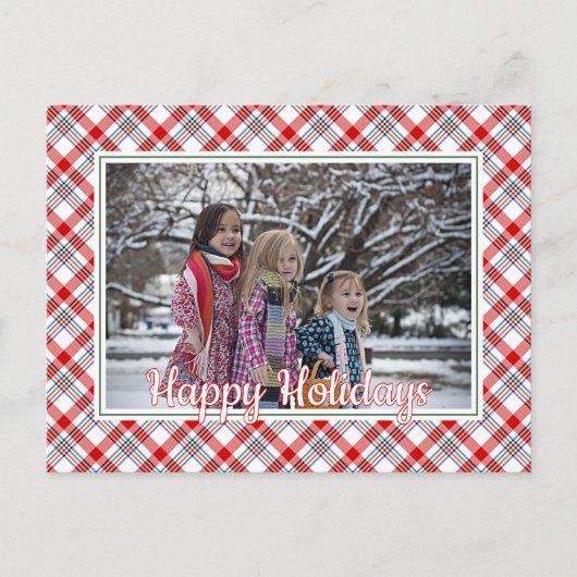 Klassieke Red Blue White Pset Pattern Holiday Briefkaart (Voorkant)