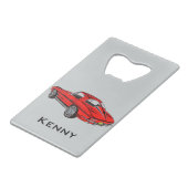 Klassieke Red Corvette Design Bottle Open Creditkaart Flessenopener (Achterkant Gekanteld)