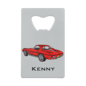 Klassieke Red Corvette Design Bottle Open Creditkaart Flessenopener (Achterkant)