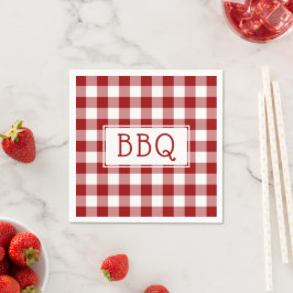 Klassieke Red en White Gingham Pattern BBQ Party Servet