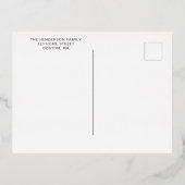 Klassieke Red Gingham Christmas Script Gold Folie Feestdagen Briefkaart (Achterkant)