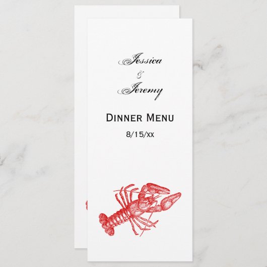 Klassieke Red Lobster #1 Tekening Kaart (Voorkant / Achterkant)