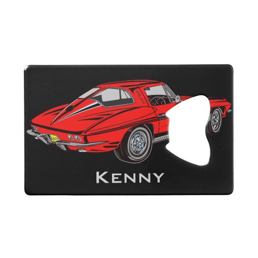 Klassieke Red Mustang Design Bottle Open Creditkaart Flessenopener (Voorkant (Horizontaal))