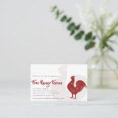 Klassieke Red Rooster Poultry Boerderij of Restaur Visitekaartje (Staand voorkant)