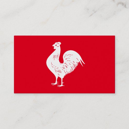 Klassieke Red Rooster Poultry Boerderij of Restaur Visitekaartje (Achterkant)