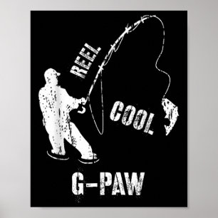 Klassieke Reel Cool Opa Visser Visserman Opa Poster