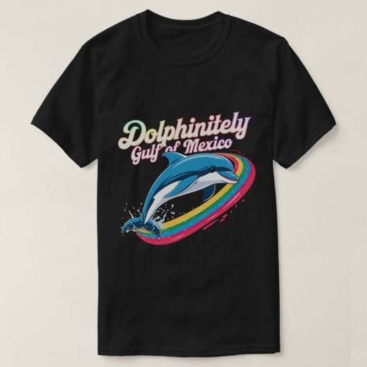 Klassieke regenboog Funny Dolphin Golf van Mexico T-shirt (Design voorkant)