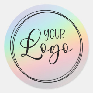 Klassieke Regenboog Holografische Gradiënt Logo Ronde Sticker
