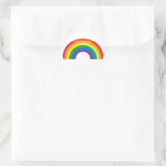 Klassieke regenboog ronde sticker (Tas)