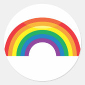 Klassieke regenboog ronde sticker (Voorkant)