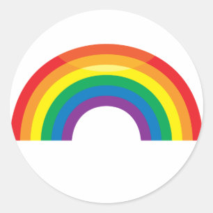 Klassieke regenboog ronde sticker