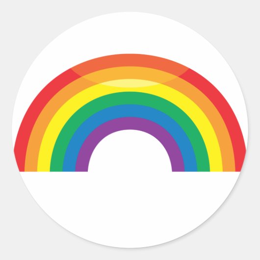 Klassieke regenboog ronde sticker (Voorkant)