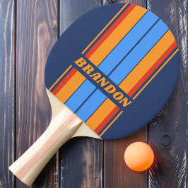 Klassieke Regenboog Stripe Skateboard met Naam Tafeltennisbatje