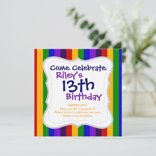 Klassieke regenboog Verticale strips Kleurrijke ca Kaart (Staand voorkant)