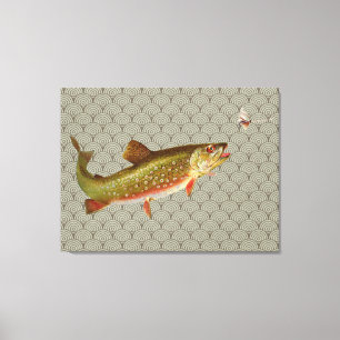 Klassieke regenboogforel vliegvissen canvas afdruk