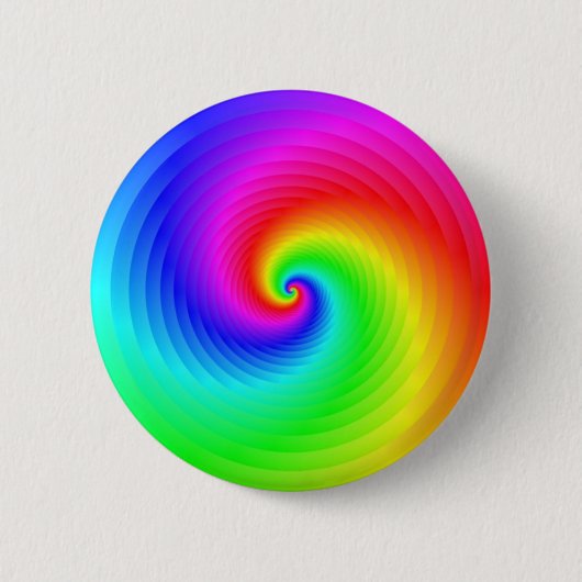 Klassieke regenboogspiraal ronde button 5,7 cm (Voorkant)
