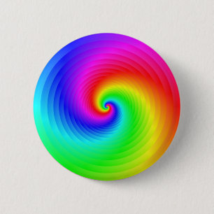 Klassieke regenboogspiraal ronde button 5,7 cm